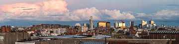 City view at sunset over Brussels, Belgium