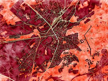 Kaart van Homburg in de stijl 'Amber Autumn' van Maporia