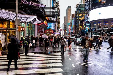 regenachtige straat in New York