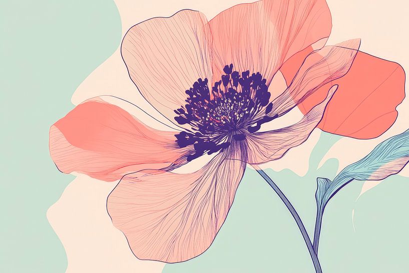 Zarte Blüte in Pastellfarben – Elegant von Poster Art Shop