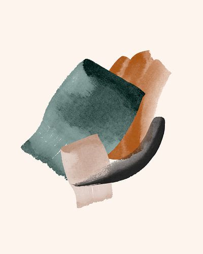 Modernes abstraktes Aquarell in Erdtönen