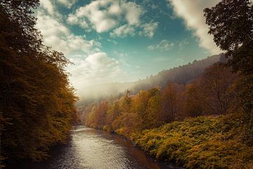 Rustige herfstsfeer op de Wupper van Dirk Wüstenhagen
