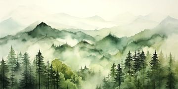 Berge von Grün 3 von ByNoukk