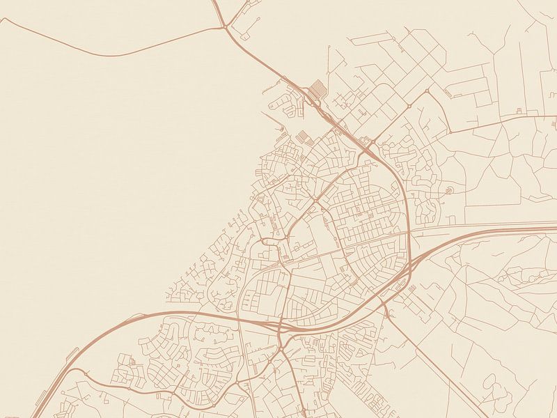 Terracotta style map of Harderwijk by De Kaartenwinkel