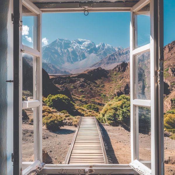 Window view of the Jbel Toubkal by Poster Art Shop