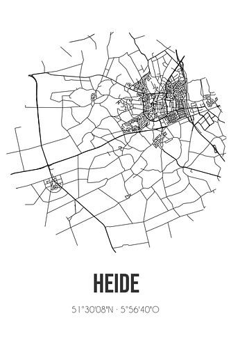 Heide (Limburg) | Landkaart | Zwart-wit