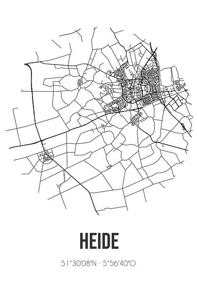 Heide (Limburg) | Map | Black and white by Prints of Place