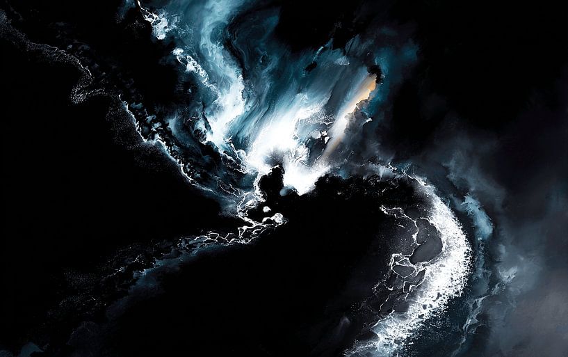 The Dark Stream | Abstract coastline by Karina Brouwer