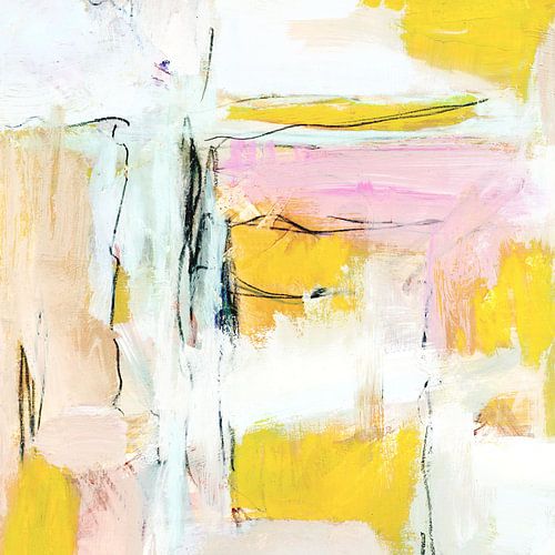 Farbgesang 3 in Gelb - Pastell von Claudia Gründler