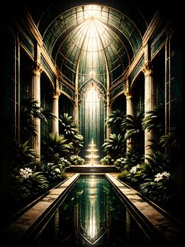 Grand Botanical Solarium With Golden Light by uwidya