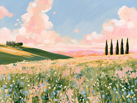 Pastel wildflower fields by IamHomeStudio