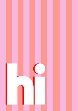 Hi - pink red stripes by Bainai
