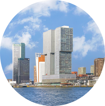 Rotterdam Panorama-Impressie vanaf de oevers van de Nieuwe Maas