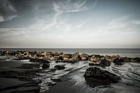 Plage à marée basse en Zélande