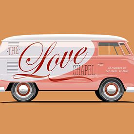 Vintage bus Love reclame lettering van Ruben Ooms