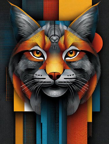 PopArt Silent Hunter - La géométrie du renard sur Klaus Tesching - Art-AI