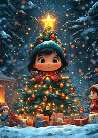 Shining Christmas Tree by R Pevitanada