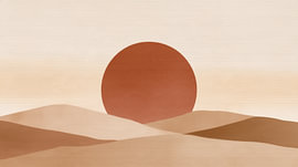 Duinen en zon pastel zachte kleuren panorama