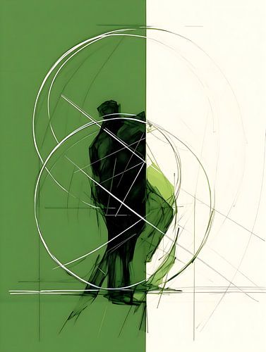 abstract groen schilderij