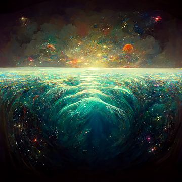 de zee ruimte fantasie illustratie van rinda ratuliu