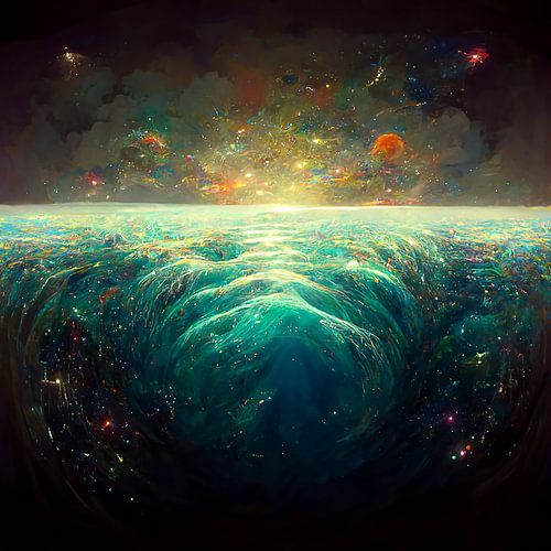 de zee ruimte fantasie illustratie