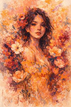 Portrait floral rêveur