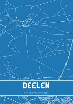 Blaupause | Karte | Deelen (Gelderland) von Rezona