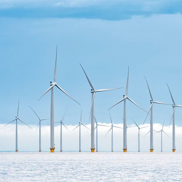 Offshore wind turbines in a wind park by Sjoerd van der Wal Photography
