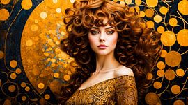 Aurea Divina: Solar Majesty – Die Sonnenkönigin in Rot & Gold von Pitkovskiy Photography|ART