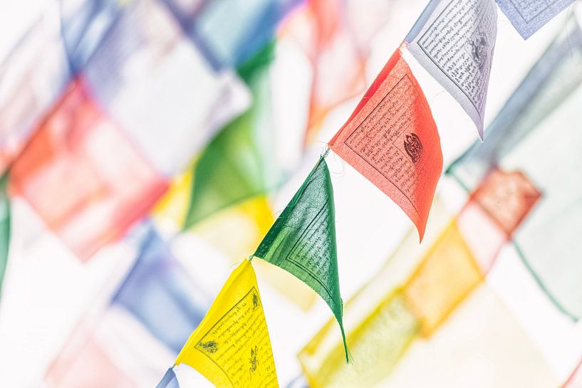 Flying prayer flags in Nepal. by Ron van der Stappen