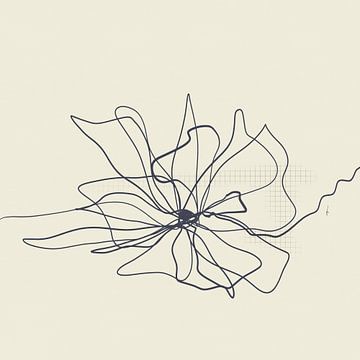 Blooming2 , digital one-line drawing by Ankie Kooi