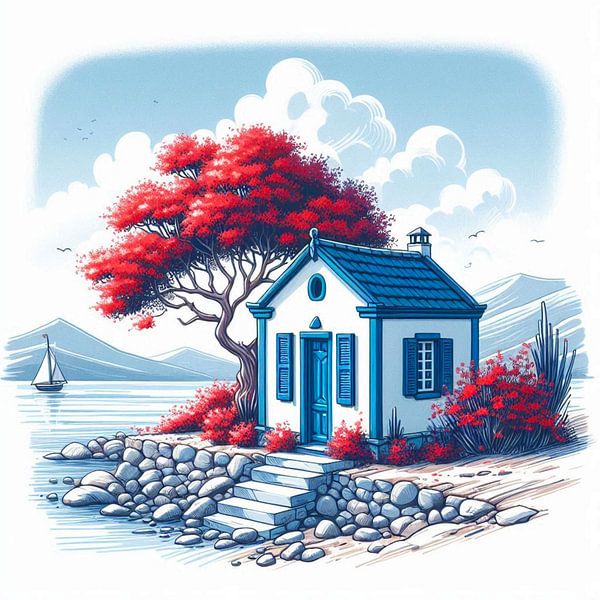 petite maison avec arbre par Bernhard Karssies