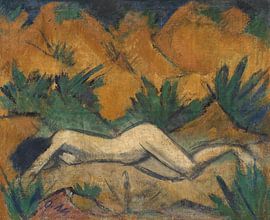 In Dünen liegender Akt, Otto Mueller