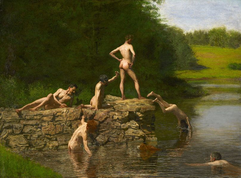 Das Schwimm-Loch, Thomas Eakins von Meesterlijcke Meesters