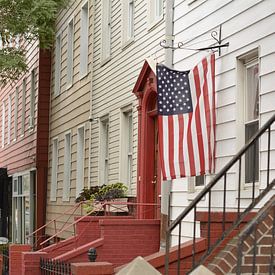Typical street in Brooklyn, porch houses by Ton de Zwart