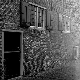 Fotoschets Huizen in middeleeuwse stadsmuur van Jeroen Berendse