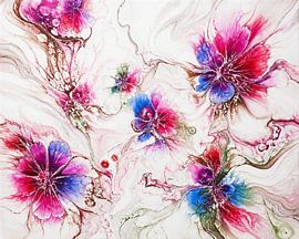 blühende abstrakte Aquarellblumen