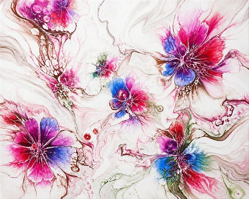 blühende abstrakte Aquarellblumen