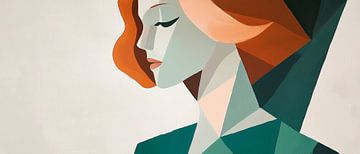Geometric portrait of a woman by Poster Art Shop