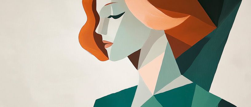 Geometrisches Porträt einer Frau von Poster Art Shop