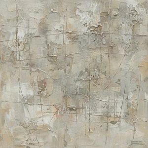 Original Abstraktes Gemälde in rauen neutralen Texturen (Arte Provera)
