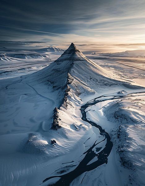 Bergwereld in schemering van fernlichtsicht