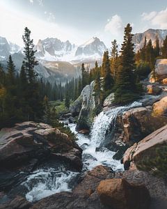 Berge in Abendmagie
