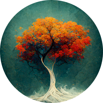 Mystieke boom met herfstbladeren van Berit Kessler