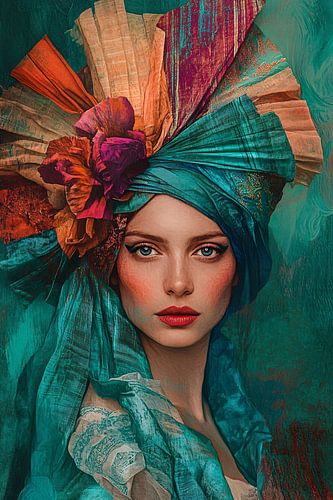 Vrouwelijk portret met hoofddoek