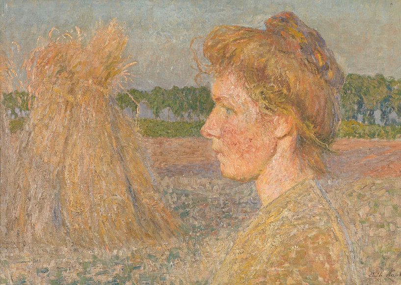 Profile of a Woman and Wheatsheaves, Emile Claus by Masterful Masters