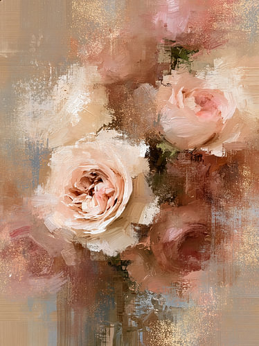 Romantisches Rosenbild mit zartrosa Blüten