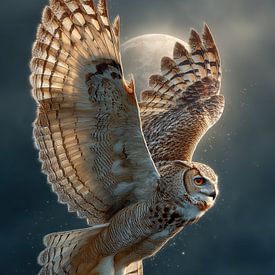 Maansvlucht – Mystieke uil in de nacht van Erika Kaisersot