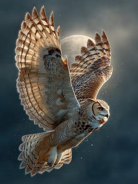 Mondflug – Mystische Eule in der Nacht von Erika Kaisersot