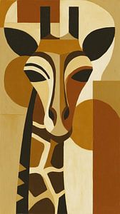 Afrikanische Giraffe abstrakt Kubismus Minimalismus